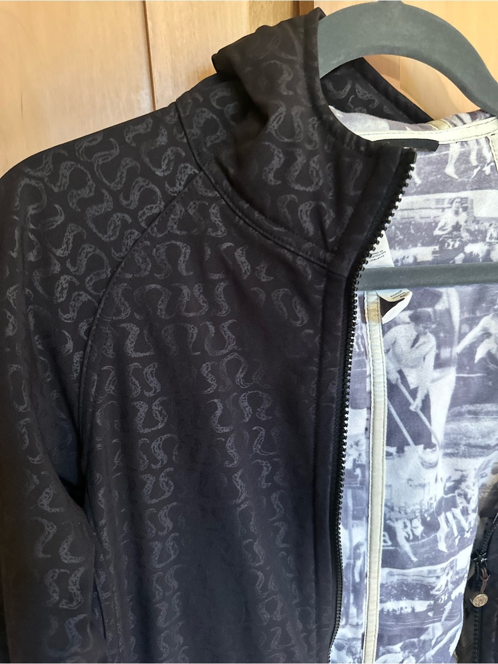 lululemon athletica Black Patterned Zip Hoodie